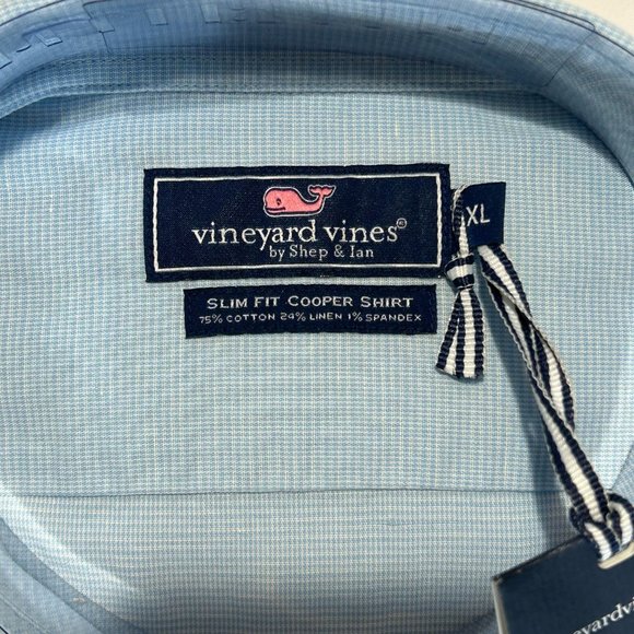 VINEYARD VINES - MEN'S SLIM FIT WORTH AVE SLIM COOPER SIZE: XL COLOR: JAKE BLUE - Picture 2 of 6